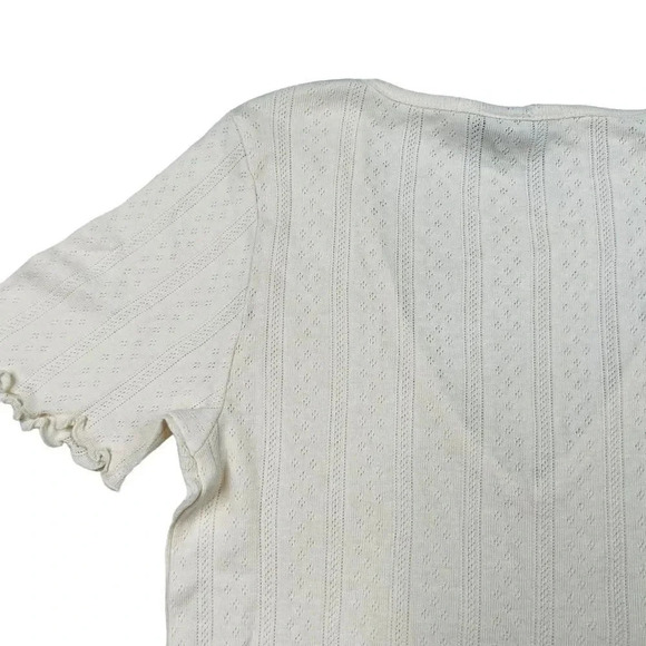 Vero Moda Short Sleeve V Neck Babydoll Style Top Birch Cream NEW Size XS - Picture 7 of 10